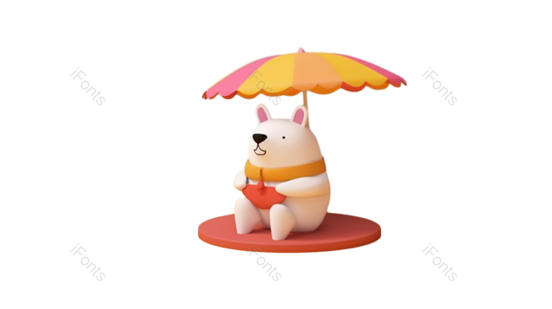 西瓜图片,兔子元素,夏天PNG,插画免抠素材
